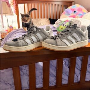 Grey Adidas Campus sneakers